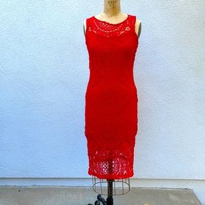 Gorgeous crochet dress w/ inside slip, very sexy!